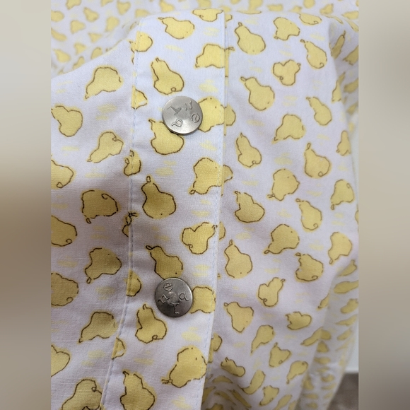 VTG So Blue Pear Fruit Print 100% Cotton Short Sleeve Shift Dress Size 6 - Picture 7 of 10